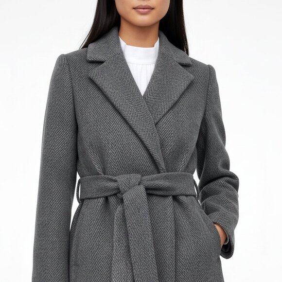 DYNAMITE Womens Dark Grey Wool Blend Coat, Ladies WARM Winter Jacket, Sz (S) EUC - Picture 1 of 7